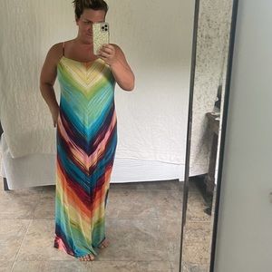 super cute rainbow maxi dress